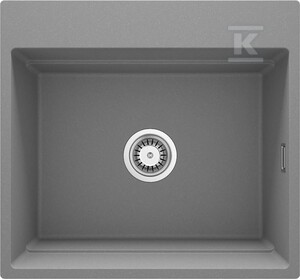 Zlewozmywak granitowy magnetyczny Magnetic, szary metalik, 1-komorowy 560x520x220 mm +