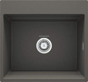 Zlewozmywak granitowy magnetyczny Magnetic, antracyt metalik, 1-komorowy 560x520x220 mm +
