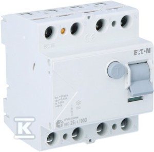 Wyłącznik różnicowoprądowy 6kA typ AC HNC-25/4/003    194693