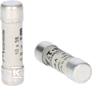 Wkładka cylindryczna 10 x 38 mm 16A GG 500V AC