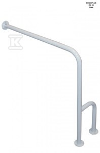 Poręcz ścienno-podłogowa Ergoplus 80x80 cm, wersja lewa, malowana proszkowo, biała