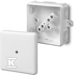 Puszka natynkowe 6-wylotowa z wkładem 2x2.5 z uszami IP55 o