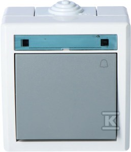 Łącznik dzwonek, natynkowy, IP55, szary, AQUANT    1205-10