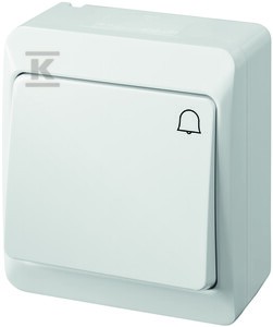 Łącznik dzwonek, natynkowy, IP44, biały, HERMES    0337-02