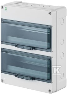 Rozdzielnica natynkowa HERMETICA 2x12+2 modułów PE+N drzwi przydymiane IP65 1000V