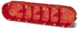 Puszka podtynkowa PK-4x60, do ścian karton-gips, pomarańczowa
