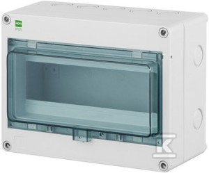 Rozdzielnica natynkowa HERMETICA 1x8+2 modułów PE+N drzwi przydymiane IP65 1000V