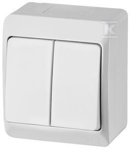 Łącznik świecznikowy, natynkowy, IP44, biały, HERMES    0332-02