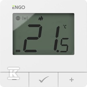 Regulator temperatury Internetowy, ENGO E25-BATW, natynkowy, ZigBee/868MHz, bateryjny, biały o