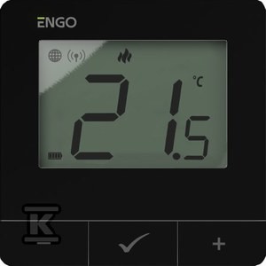 Regulator temperatury Internetowy, ENGO E25-BATB, natynkowy, ZigBee/868MHz, bateryjny, czarny o