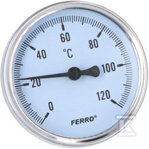 Termometr 63 mm 1/2" axialny 0-120C    T63120A