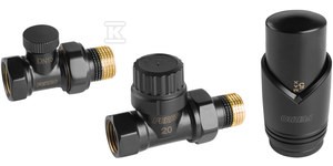 Dekoracyjny zestaw termostatyczny prosty, czarny    ZTM30BL w