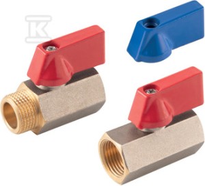 Kurek kulowy mini, nakrętno-nakrętny, 3/8", F-Comfort    KRN10