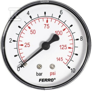 Manometr 63 mm 1/4" axialny 0-10 bar