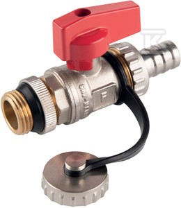 Kurek kulowy spustowy z uszczelką, wkrętny, 1/2", F-Comfort
