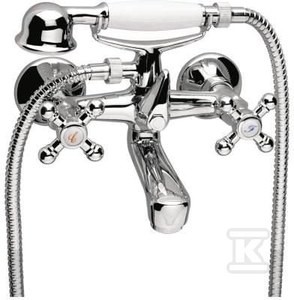 Bateria wannowa Retro ścienna, chrom    XR11 w