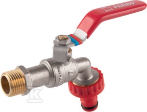 Zawór kulowy czerpalny z plastikowym szykbozłączem, 3/4", F-Comfort