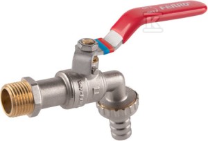 Zawór kulowy czerpalny z metalową złączką, 1/2", F-Comfort