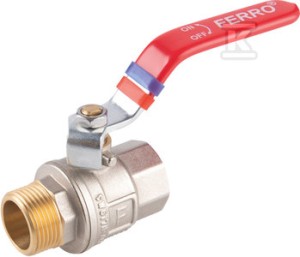 Zawór kulowy nakrętno-wkrętny z dźwignią, 3/8", F-Power