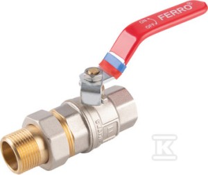 Zawór kulowy nakrętno-wkrętny z dźwignią, ze śrubunkiem, 1", F-Power o