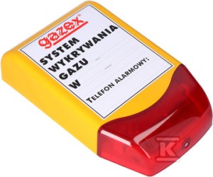 Sygnalizator optyczno-akustyczny syrena 110/103dB + lampa LED czerwona, 12V, IP44,