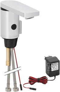 Bateria umywalkowa elektroniczna Typ 186 z mieszaczem i pokrętłem, chrom